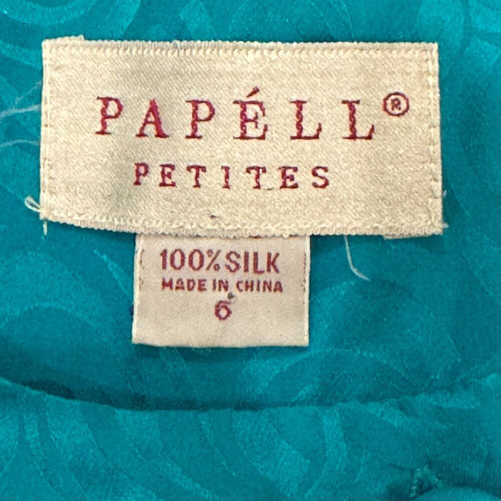 Vintage Papell Petites 100% Silk Dress β Size 6P - Picture 8 of 9